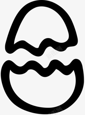碎鸡蛋蛋壳手工制作的食物图标图标