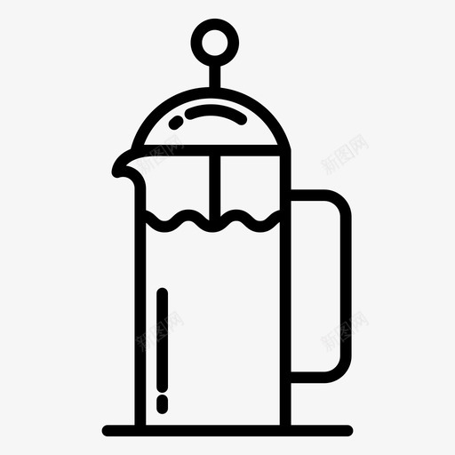 法式印刷机饮料咖啡图标svg_新图网 https://ixintu.com 冬季 咖啡 法式印刷机 热的 饮料