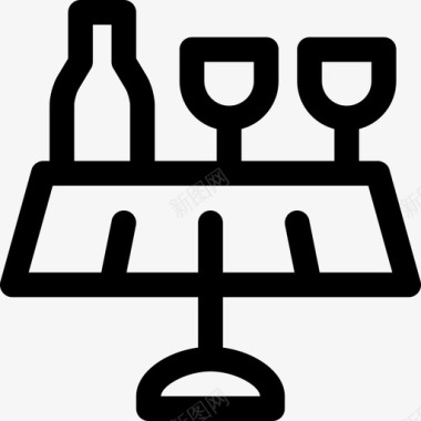 餐桌酒瓶晚餐图标图标