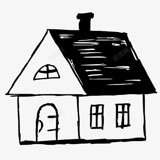 房子手绘家图标svg_新图网 https://ixintu.com 家 我父母的收藏 房子 手绘