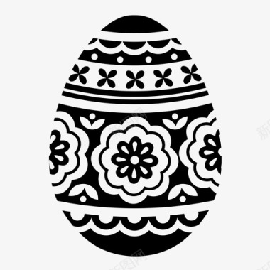 复活节彩蛋装饰鲜花图标图标