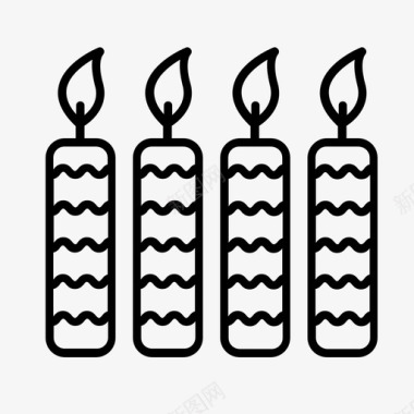 生日蜡烛庆祝派对配件图标图标