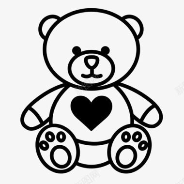 泰迪熊熊玩具礼物图标图标