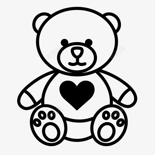 泰迪熊熊玩具礼物图标svg_新图网 https://ixintu.com 情人节 泰迪熊 熊玩具 爱 礼物