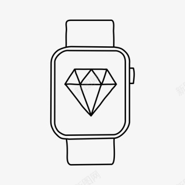 苹果手表钻石苹果手表设备图标图标