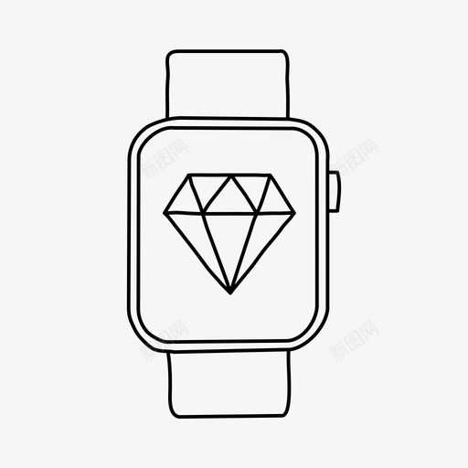 苹果手表钻石苹果手表设备图标svg_新图网 https://ixintu.com 屏幕 珠宝 苹果手表 苹果手表钻石 设备