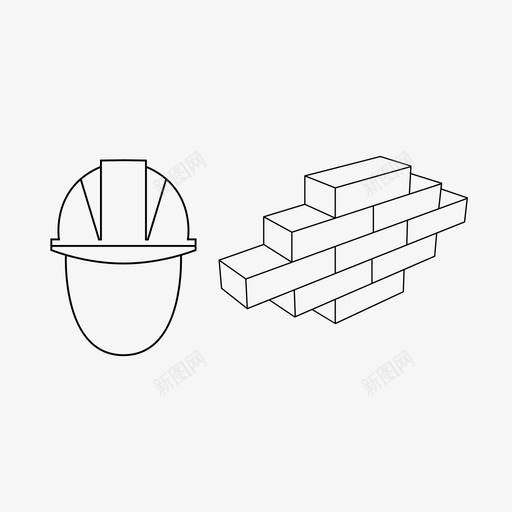 建筑工人砖块建筑图标svg_新图网 https://ixintu.com 工匠 建筑 建筑工人 砖块