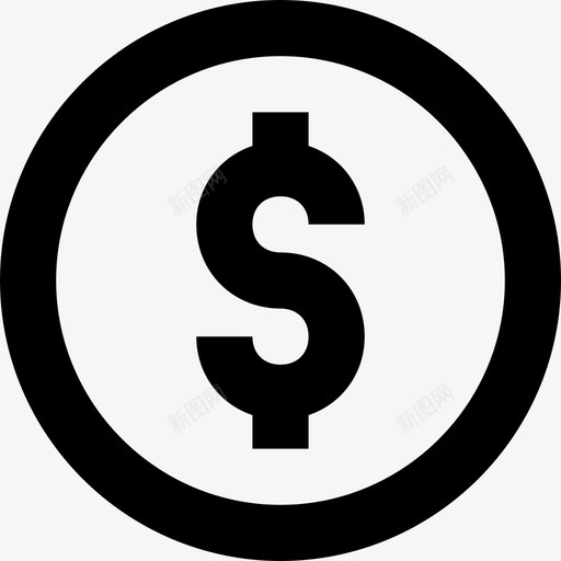 美元货币硬币美元硬币图标svg_新图网 https://ixintu.com 一套线要素图标 美元 美元硬币 货币 货币硬币