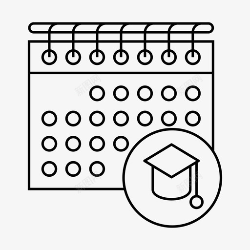 日历日期事件图标svg_新图网 https://ixintu.com 事件 日历 日期 月 毕业 计划