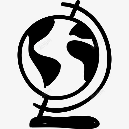 地球仪教育工具手绘教育图标svg_新图网 https://ixintu.com 地球仪教育工具 手绘教育