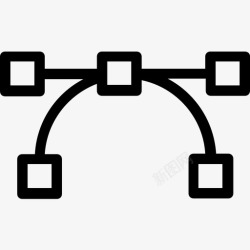 贝塞尔曲线工具贝塞尔曲线图标高清图片