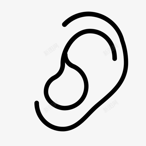 耳朵身体听觉图标svg_新图网 https://ixintu.com 听觉 声音 感觉 耳朵 肢体语言 身体