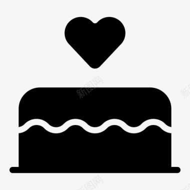 甜蜜的爱情蛋糕心图标图标