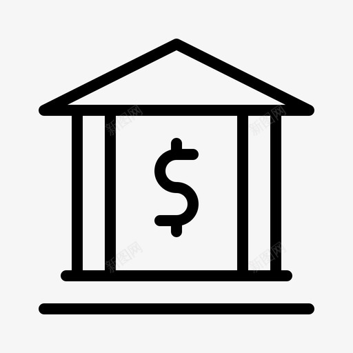 美联储美国银行图标svg_新图网 https://ixintu.com 美国 美联储 这就是美国 银行