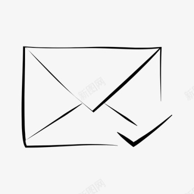 信封支票电子邮件图标图标
