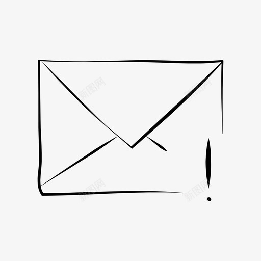 信封电子邮件感叹号图标svg_新图网 https://ixintu.com 信封 信封手绘 感叹号 手绘 标记 电子邮件