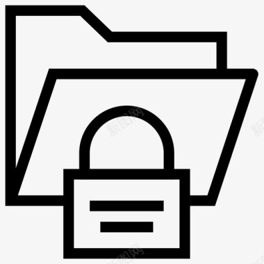 文件夹锁选项保护图标图标