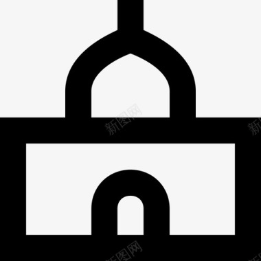 清真寺建筑穹顶建筑图标图标