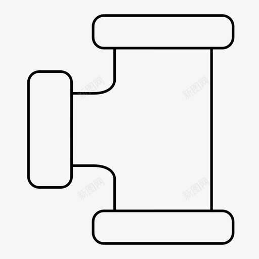 三通异径管薄壁管图标svg_新图网 https://ixintu.com 三通异径管 薄壁管