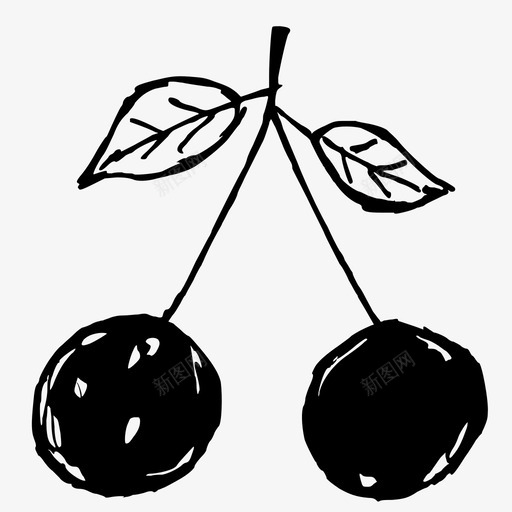 樱桃浆果水果图标svg_新图网 https://ixintu.com 手绘 核果 樱桃 水果 浆果 父母收藏