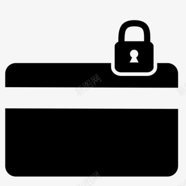 安全卡信用卡锁图标图标