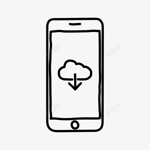 iphone云设备手绘图标svg_新图网 https://ixintu.com icloud iphone云下载 屏幕 手绘 设备