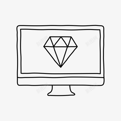 桌面菱形设备宝石图标svg_新图网 https://ixintu.com 宝石 屏幕 桌面菱形 设备