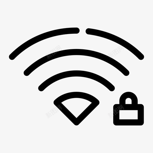 安全wifi锁密码保护wifi图标svg_新图网 https://ixintu.com 受保护wifi 安全 安全wifi 密码保护wifi 锁 面板切断