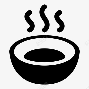 汤碗热的饭图标图标