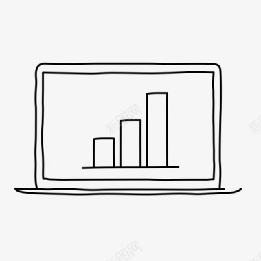 笔记本电脑分析条形图设备图标图标
