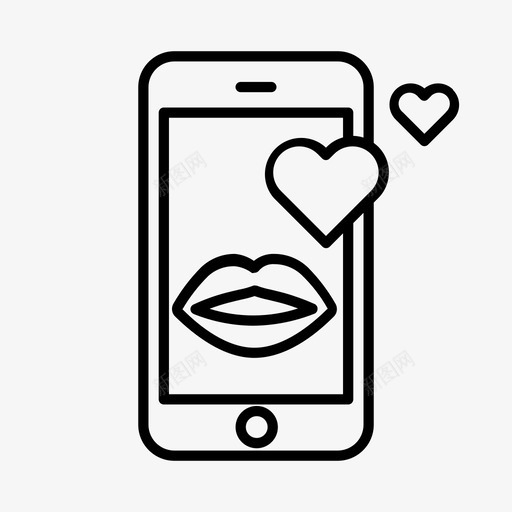 爱的信息吻电话图标svg_新图网 https://ixintu.com 吻 情人节 爱的信息 电话