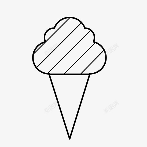 冰淇淋蛋卷甜点图标svg_新图网 https://ixintu.com 冰淇淋 圣代 甜点 蛋卷