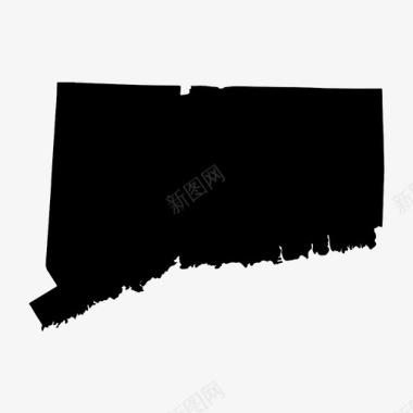 康涅狄格州美国地图图标图标