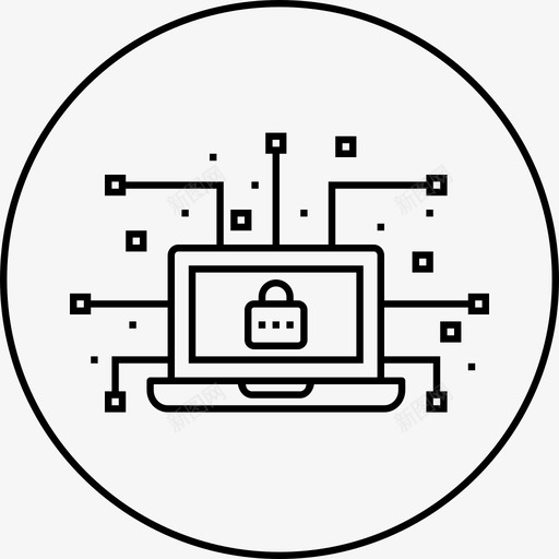 锁连接数据图标svg_新图网 https://ixintu.com 安全 数据 网络 网络犯罪 连接 锁