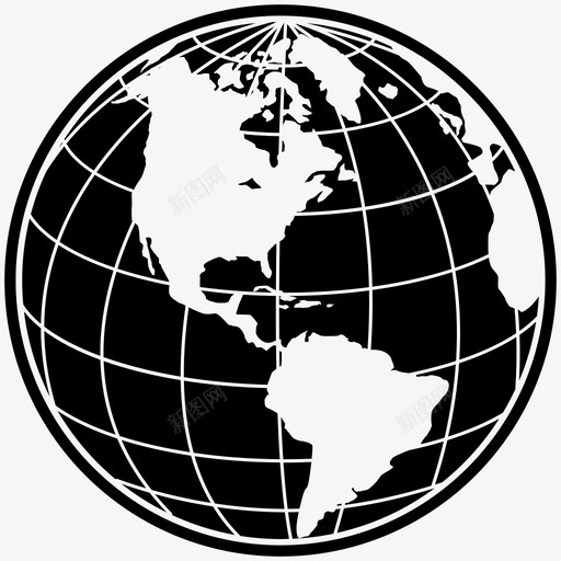 世界环球美国地球图标svg_新图网 https://ixintu.com 世界环球 南美洲 地图 地球 美国
