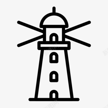 灯塔港口头灯图标图标