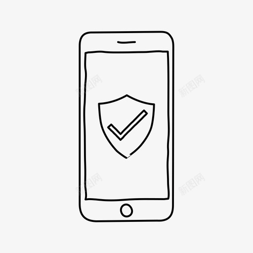 iphone盾设备屏幕图标svg_新图网 https://ixintu.com iphone盾 安全 屏幕 设备