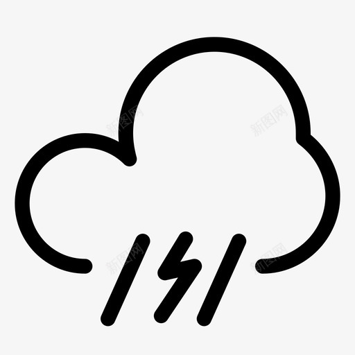 闪电雷声天气图标svg_新图网 https://ixintu.com 天气 天气预报 闪电 雷声