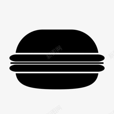 双汉堡小圆面包芝士汉堡图标图标