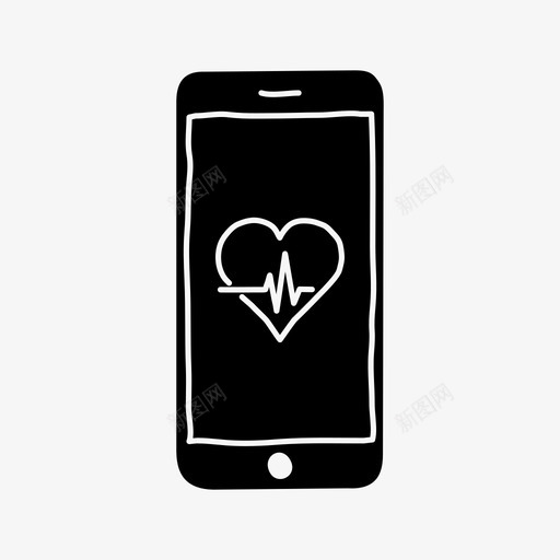 iphone心率设备健康图标svg_新图网 https://ixintu.com iphone心率 健康 屏幕 心率 设备