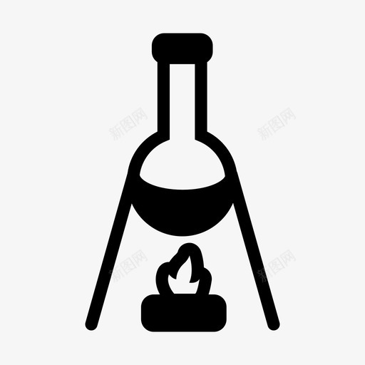 圆底烧瓶烧嘴化学图标svg_新图网 https://ixintu.com 化学 化学实验室 圆底烧瓶 火 烧嘴 热 玻璃器皿