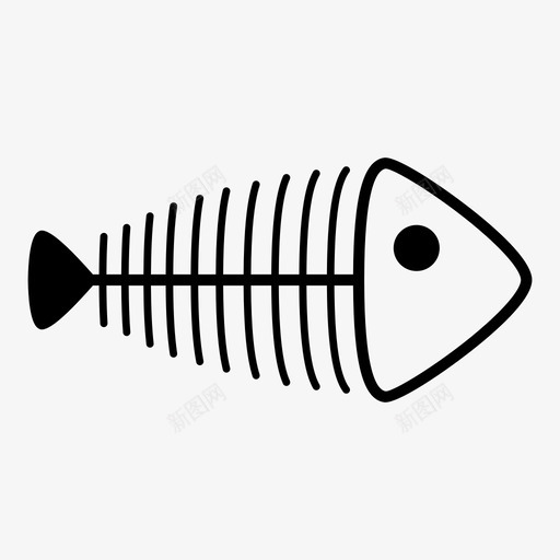 鱼骨死鱼吃的图标svg_新图网 https://ixintu.com 与食物的乐趣 吃的 死鱼 食物 骨骼 鱼 鱼骨