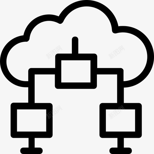 云共享云计算云网络图标svg_新图网 https://ixintu.com 云共享 云存储 云网络 云计算 数字营销 联网