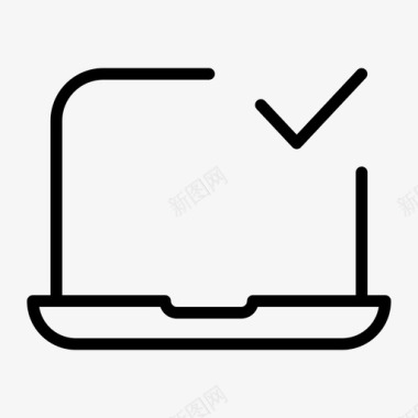 笔记本电脑检查批准计算机图标图标