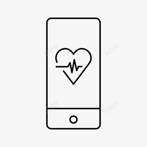 iphone心率设备心率图标svg_新图网 https://ixintu.com iphone心率 医疗 屏幕 心率 设备