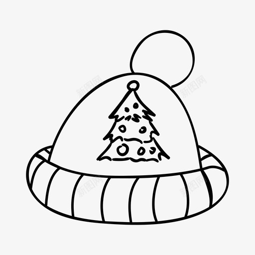 帽子圣诞树暖和的帽子图标svg_新图网 https://ixintu.com 冬天 圣诞树 帽子 暖和的帽子 暖和的衣服