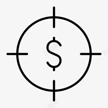 目标十字线货币图标图标