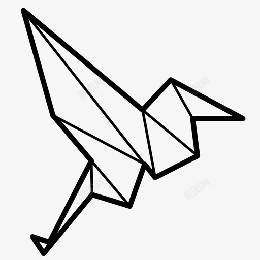 鸟动物图案图标svg_新图网 https://ixintu.com 动物 图案 折纸 折纸鸟 纸 苍蝇 鸟