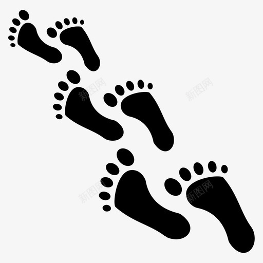 脚印人类脚印雪图标svg_新图网 https://ixintu.com 人类脚印 小道 脚印 雪