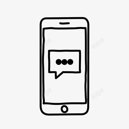 iphone消息设备手绘图标svg_新图网 https://ixintu.com iphone消息 屏幕 手绘 设备